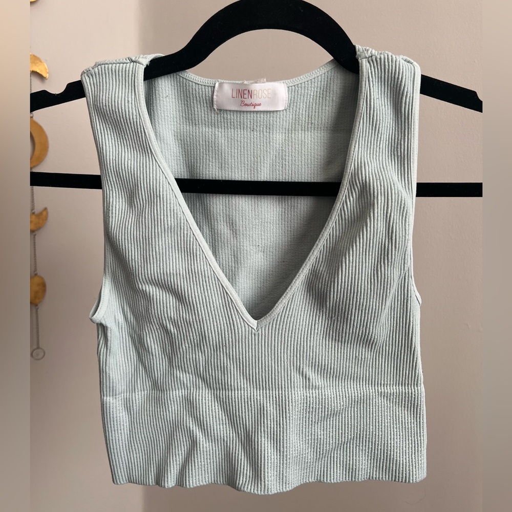 light blue athletic crop tank
